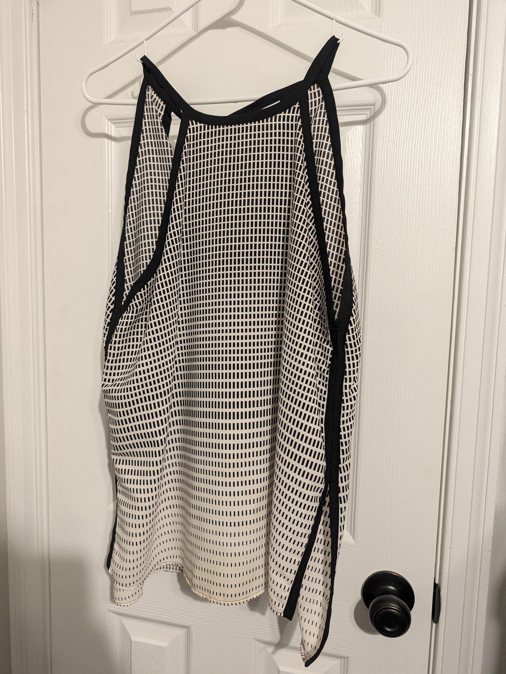 Forever 21 Black and White Grid Halter Camisole